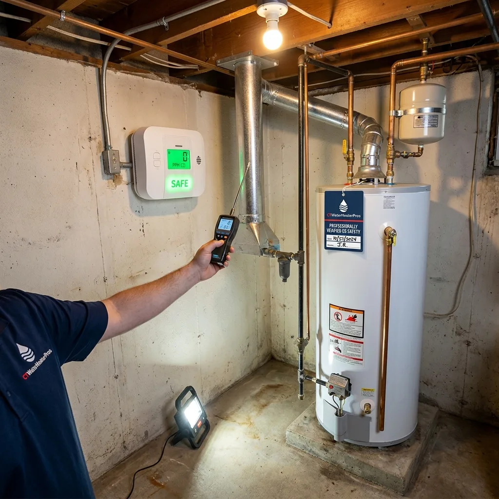 Carbon monoxide safety detector for water heaters in Windsor, CT