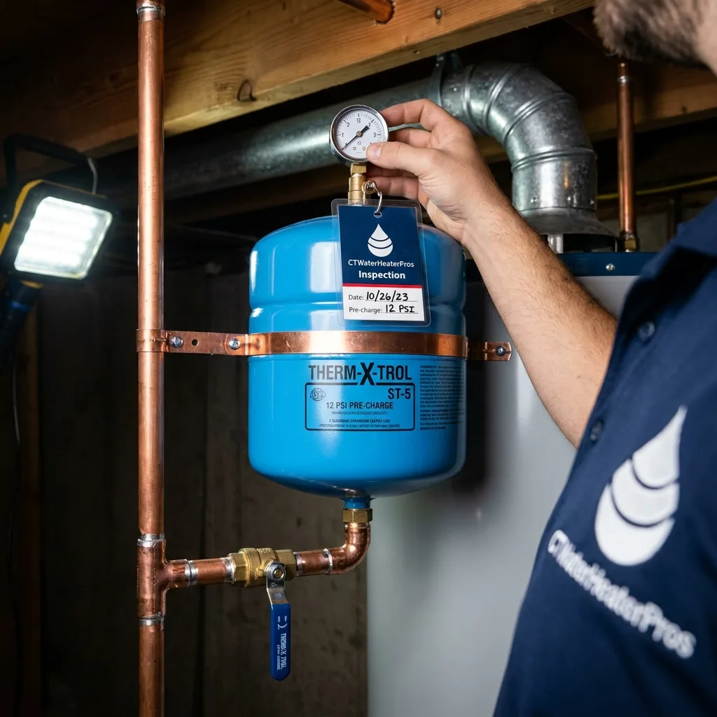 Water heater expansion tank detail for Windsor installations